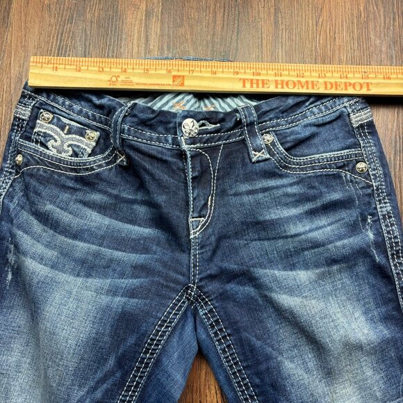 Rock Revival Maggie Boot Jeans Dark Wash Flap Pocket Women’s Size 28 - Picture 9 of 13